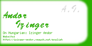 andor izinger business card